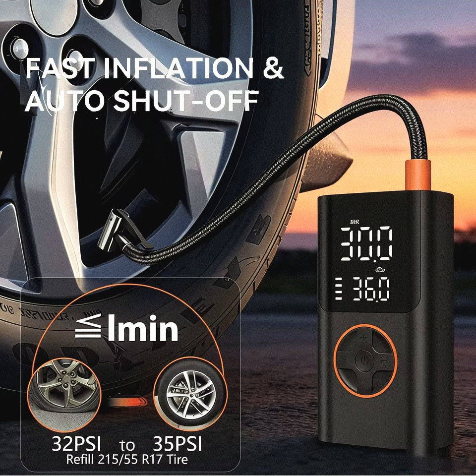 Inflador Inteligente Portátil – 150 PSI de Alta Potencia